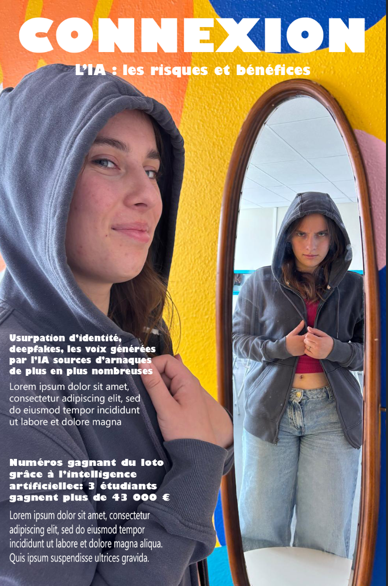 une couverture de magazine pour illustrer les risques de l'utilisation de l'IA.